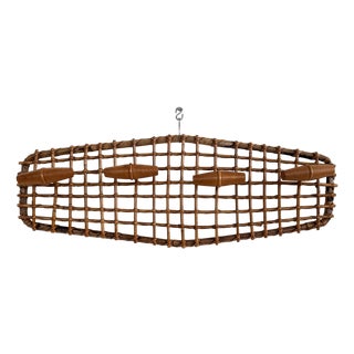 Italian Bamboo and Rattan Coat Hanger or Coat Rack, 1970s For Sale