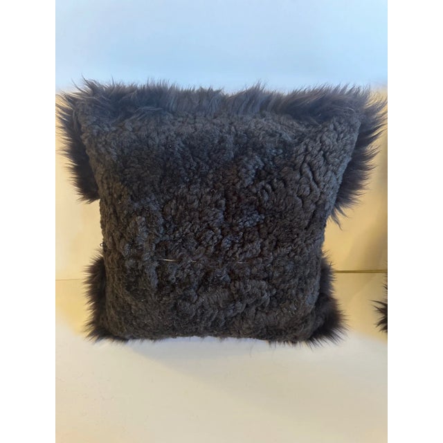 Handmade Shearling & Mixed Fur Pillows -A Pair For Sale In Philadelphia - Image 6 of 6