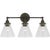Chapman & Myers for Visual Comfort Signature Parkington 24" Three Light Bath Bar in Bronze with Clear Glass For Sale