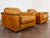 Mid-Century Modern Vintage 1970's Italian Cognac Leather Lounge Chairs For Sale - Image 3 of 16