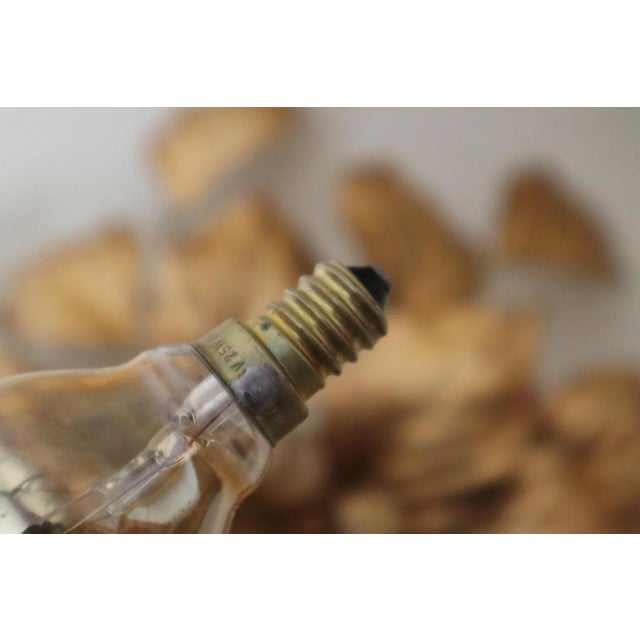 Vintage Gilt Leaves Flush Mount Light Fixture, 1980s For Sale - Image 9 of 13