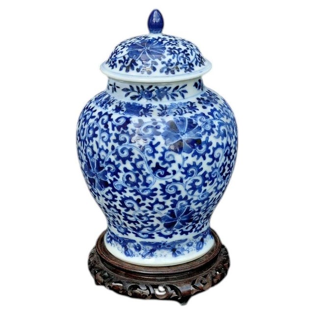 Ceramic Antique Qing Dynasty Chinese Kangxi-Marked Baluster Blue and White Vase For Sale - Image 7 of 7