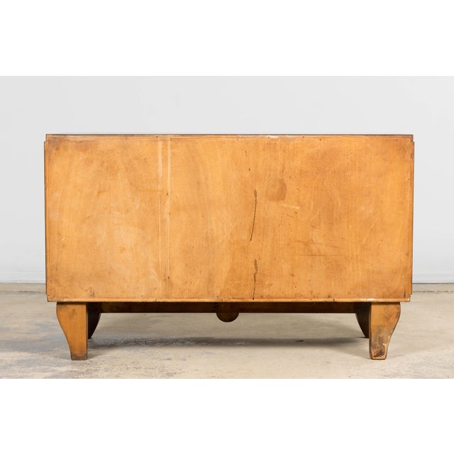 1930s French Art Deco Walnut Commode With Floral Marquetry For Sale - Image 17 of 17