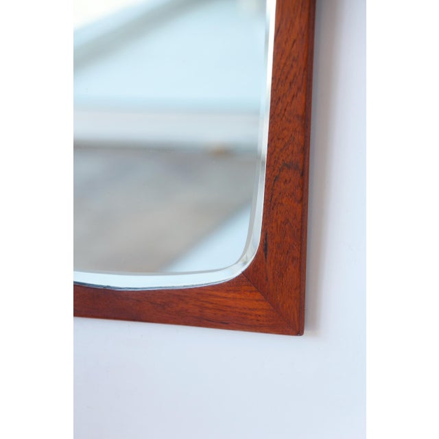 Vintage Danish Teak Trapezoidal Mirror, 1960s For Sale - Image 4 of 11