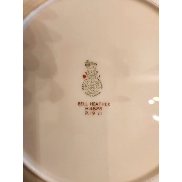 White Vintage Royal Doulton Bell Heather Dinner Plates- Set of 4 For Sale - Image 8 of 10