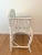 Traditional Vintage White Rectangular Wicker & Bamboo Desk, Console or Vanity With Glass Top, Drawer For Sale - Image 3 of 10