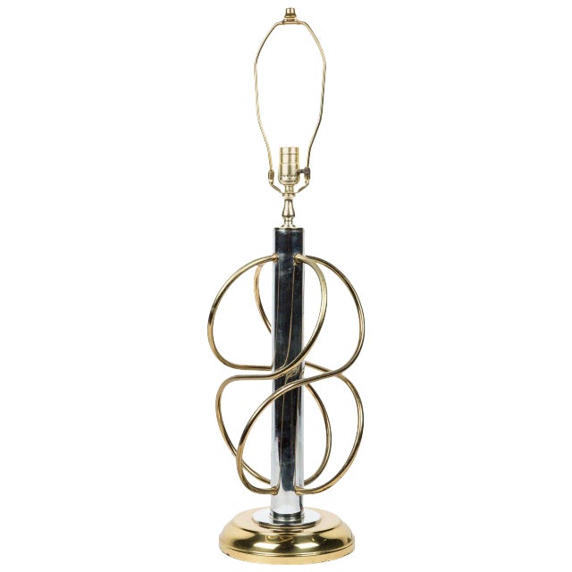 Mid-Century Modern Sculptural Atom Mixed Metal Lamp For Sale