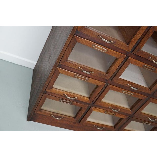 Vintage Dutch Oak Haberdashery Shop Cabinet, 1950s For Sale - Image 8 of 18