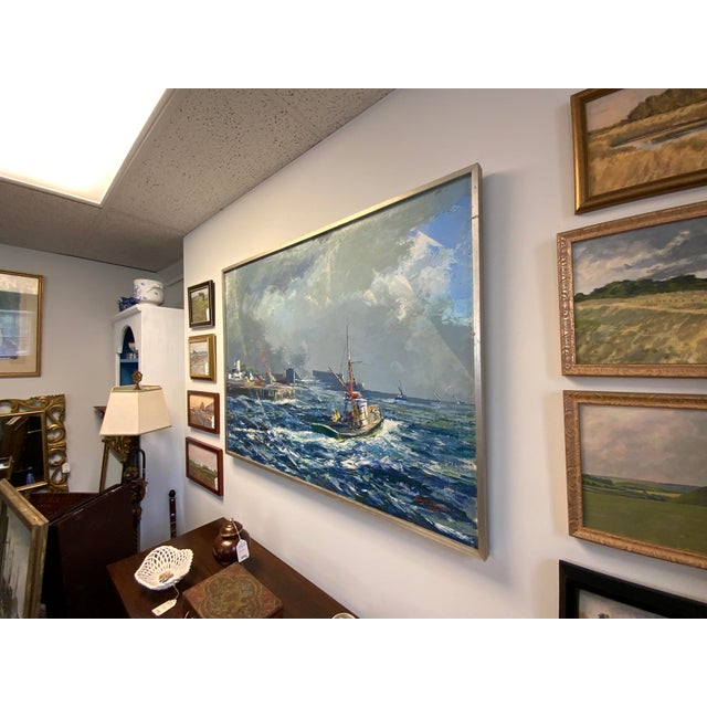 Mid 20th Century 20th Century Newport Harbor Painting For Sale - Image 5 of 7
