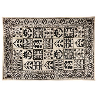 1970s Vintage Handwoven Area Rug - 6′ × 8′10″ For Sale