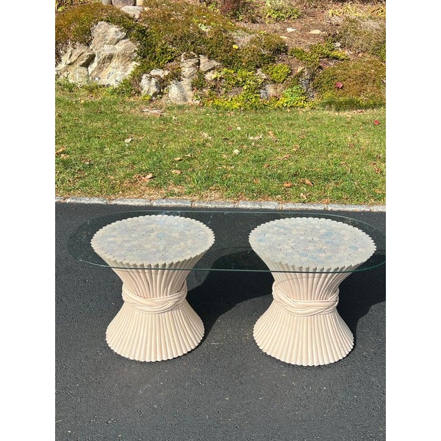 Wood McGuire Wheat Chaff Coastal Rattan Coffee Table For Sale - Image 7 of 15