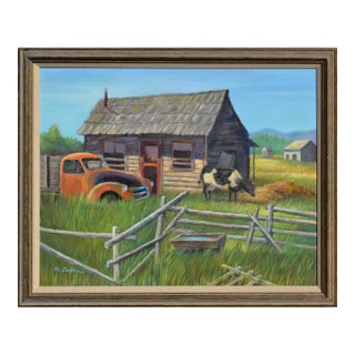 The Old Farm - Landscape With Cow by Ralph Edward Joosten For Sale