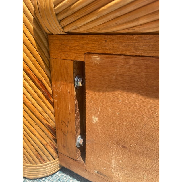Monumental Vintage Pencil Reed Rattan Canopy Bed, Queen Size For Sale - Image 11 of 12