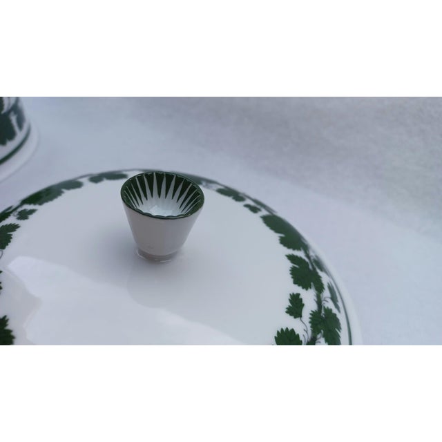 Vintage Porcelain Bonbonniere Lidded Sugar Bowl in Vine Leaf Pattern from Meissen, 1930s For Sale - Image 10 of 11