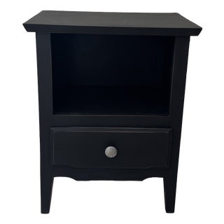 Small Black Wooden Bedside Table For Sale