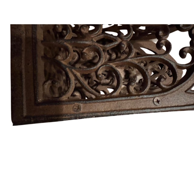 Pair of Heavy Vintage Cast Iron Gothic Cathedral Candle Holders For Sale - Image 9 of 12