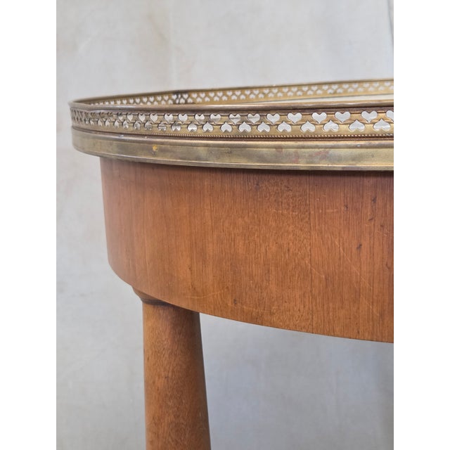 Wood Antique 1930s French Empire or Art Deco Cherry Guéridon Table With Black Marble For Sale - Image 7 of 13