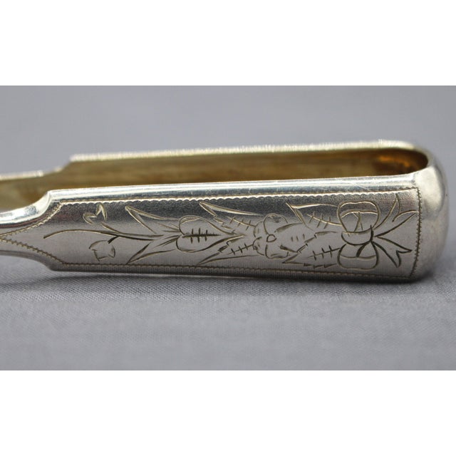 Circa 1924-39 Estonian 875 Standard Silver Tongs With Gold-Washed Interior For Sale In Raleigh - Image 6 of 9