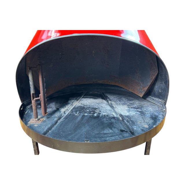 Vintage Preway Freestanding Red Porcelain Fireplace For Sale - Image 9 of 10