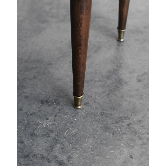 1950s Mid-Century Italian Stool with Leopard and Brass Details, 1950s For Sale - Image 5 of 6