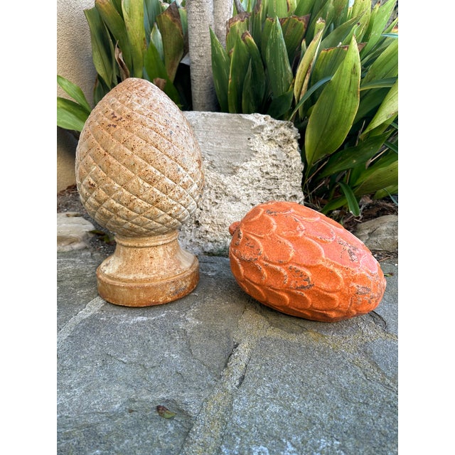 Vintage Large 10” Ceramic 1970’s Italian Pinecone Garden Ornament For Sale - Image 11 of 12