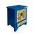 Chinese Chinese Rustic Bright Blue Yellow Graphic End Table Nightstand For Sale - Image 3 of 6