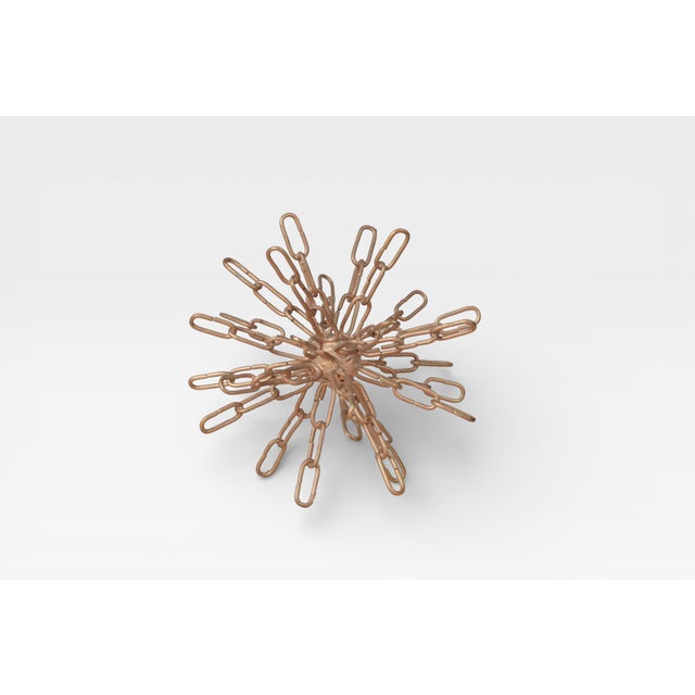 Mid 20th Century Atomic Starburst Gold Metal Chain Sculpture For Sale - Image 10 of 11