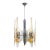 1970s Murano Glass Tubular Chandelier in Clear and Amber For Sale