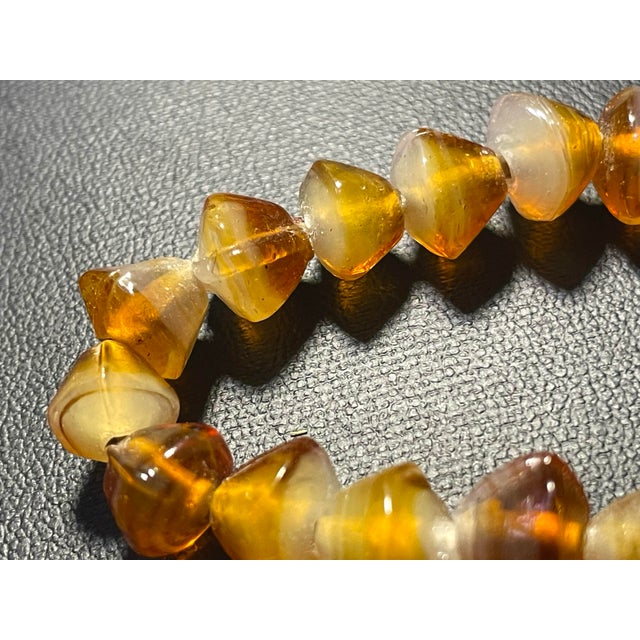 Boho Chic 1930s Czech (Bohemian/Jablonex) Swirled Slag Glass Bracelet For Sale - Image 3 of 5