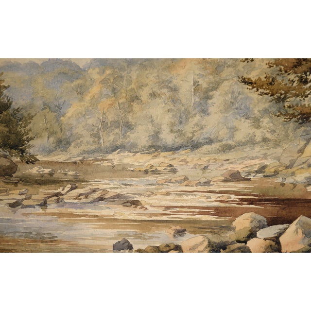 Stone Steps by the River - Late 1800s Watercolor on Paper by Lucy Cooper For Sale - Image 4 of 7