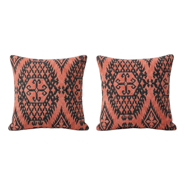 Bohemian Turkish Kilim Pillow Cover 16'' X 16'' - Set of Two For Sale
