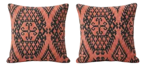 Bohemian Turkish Kilim Pillow Cover 16'' X 16'' - Set of Two