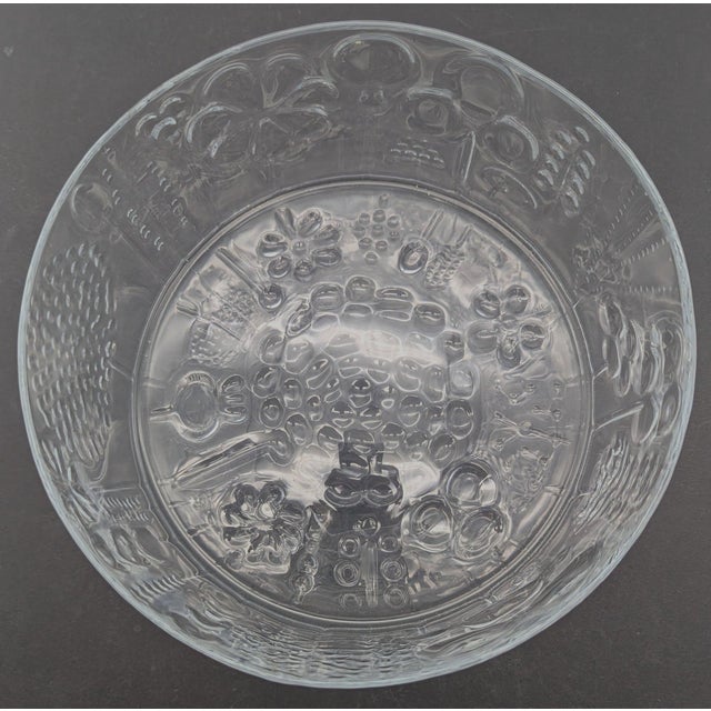 Transparent 1970s Iittala "Flora" Medium Sized Glass Bowl Designed by Oiva Toikka For Sale - Image 8 of 8