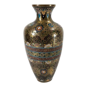 19th Century Japanese Cloisonne Enamel Vase With Islamic Style Design