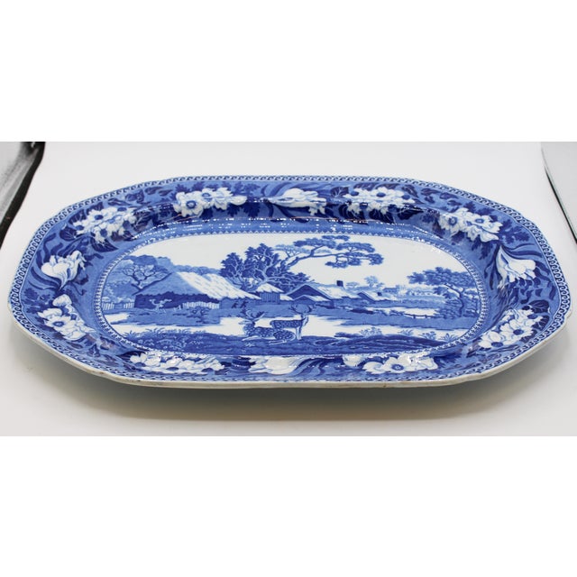Ceramic Circa 1820-30 English "Fallow Deer" Pattern Pearlware Platter For Sale - Image 7 of 9