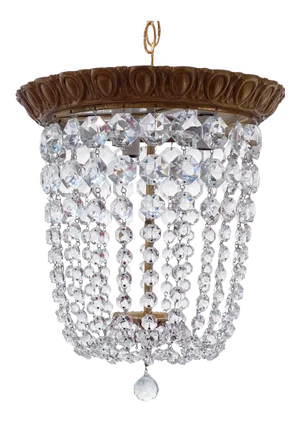 Vintage Brass Basket Chandelier