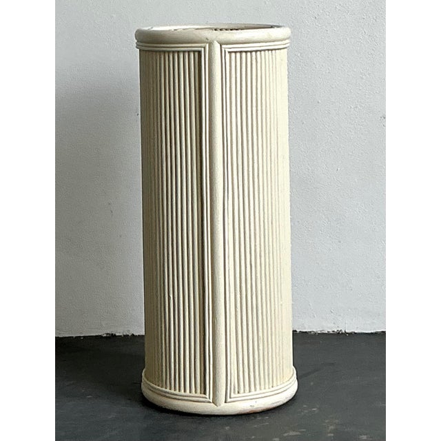 Vintage Painted Rattan Pedestal For Sale In West Palm - Image 6 of 13