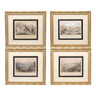 Antique 1837 Hand Colored Engravings - Set of 4 For Sale