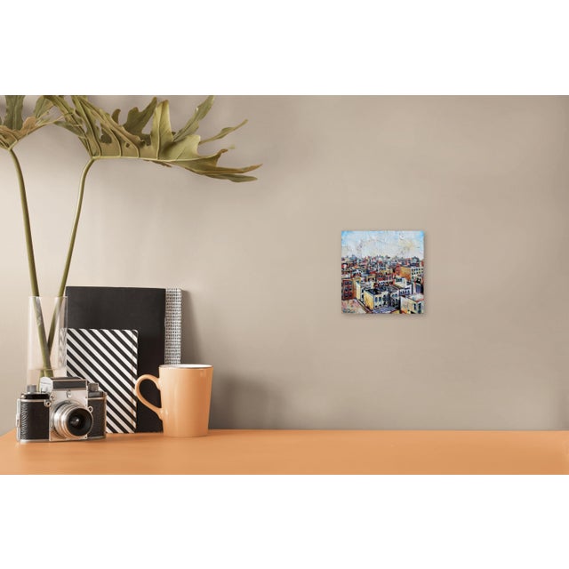 Classic Strategy Board Game by Josh George | Mixed Media Rooftop Cityscape For Sale In Denver - Image 6 of 8