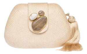 Tamu Bean Clutch in Cream