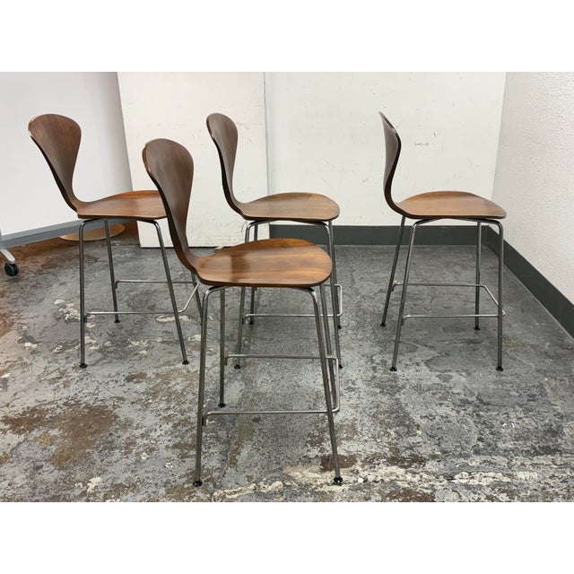 Norman Cherner for Cherner Chair Company Cherner Counter Stools, Set of Four For Sale In San Francisco - Image 6 of 12
