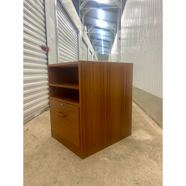 1980s Danish Teak Veneer File Cabinet. For Sale - Image 4 of 11