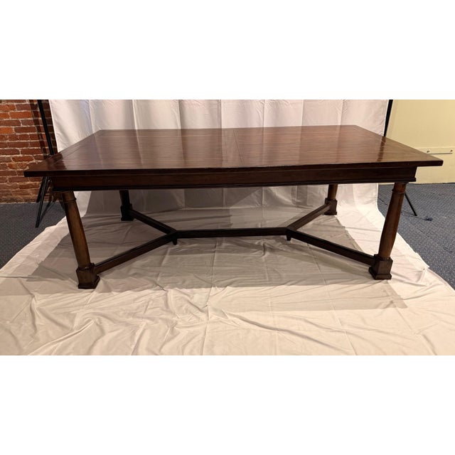 1990s 1990s Bernhardt Farmhouse Style Dining Table (2 Leaves) For Sale - Image 5 of 9