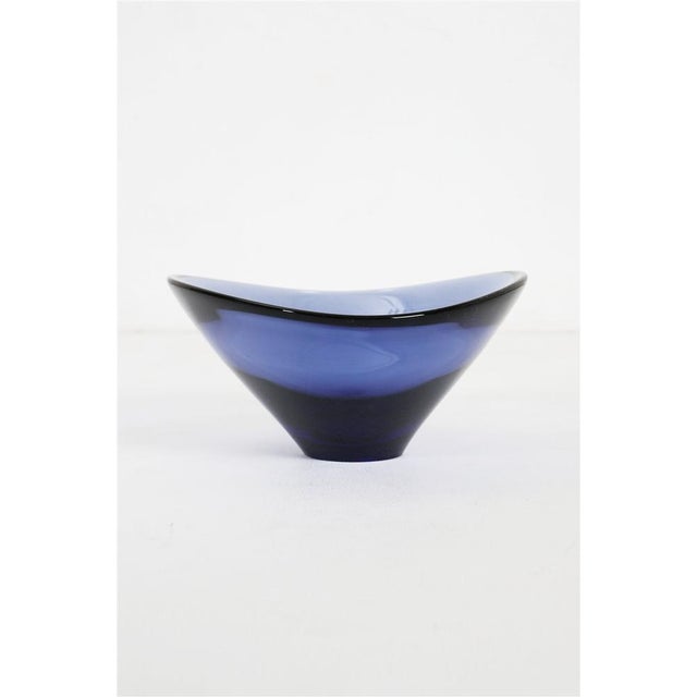 Handcrafted Blue Glass Fruit Bowl by Per Lütken for Holmegaard, 1960s For Sale - Image 10 of 10