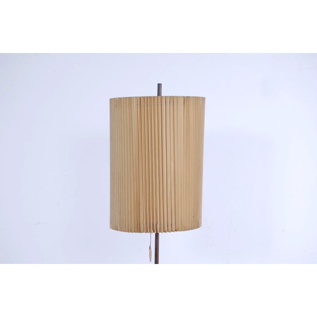 Metal Floor Lamp with Pleated Lampshade, 1950s For Sale - Image 7 of 11