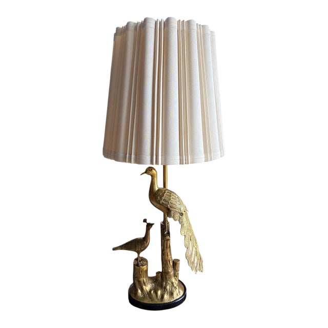 Marbro Brass Peacock Table Lamp, 1950 For Sale
