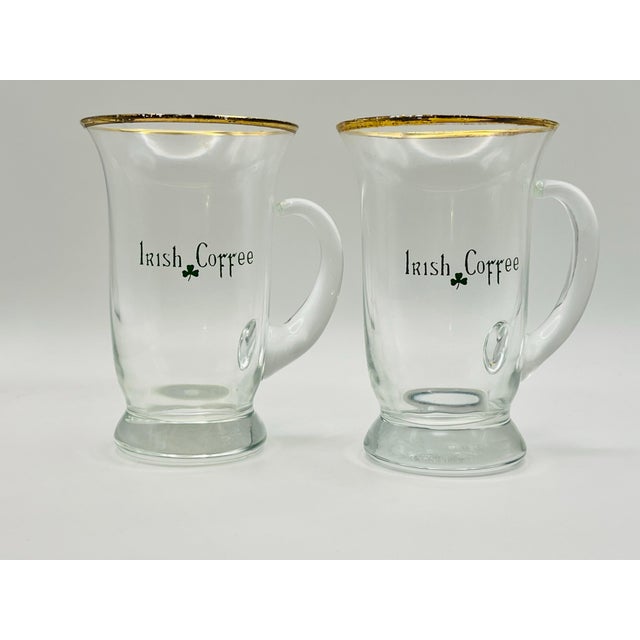 Mid 20th Century Mid 20th Century Clear Glass Irish Coffee Mugs- A Pair For Sale - Image 5 of 5