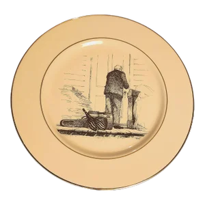 1980s "Portrait of Chris Sanderson" Plate, by James Jamie Wyeth, Chadds Ford