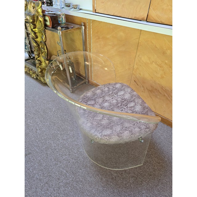 1970s 1970s Vintage Mid Century Modern Designer Lucite Chair For Sale - Image 5 of 9