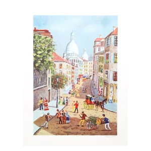 Claude Tabet - Rue Norvins Lithograph